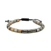 Ebru Jewelry Men's Gold / Black / Silver Positive Energy Hematite Stone Beaded Woven Bracelet - Silver