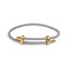 Ebru Jewelry Men's Gold / Grey Grey Glow Adjustable Gold Rope Bracelet - Silver In Gray