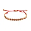 Ebru Jewelry Men's Gold / Red Lucky Elephant Red Woven Unisex String Bracelet - Red