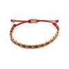 Ebru Jewelry Men's Gold / Red Lucky Fish Red Woven Unisex String Bracelet - Red