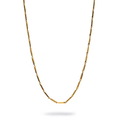 Ebru Jewelry Men's Gold / Silver Golden Strength Men's Chain Necklace - Gold