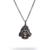 Ebru Jewelry Men's Grim Reaper Men's Sterling Silver Necklace - Silver In Black
