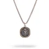 Ebru Jewelry Men's Regal Lion Medallion Men's Sterling Silver Necklace - Silver In Metallic