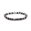 Ebru Jewelry Men's Silver / Pink / Purple Agate Stone Aura Beaded Bracelet - Purple In Multi