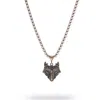Ebru Jewelry Men's Silver Wolf Guardian Men's Necklace - Silver In Gray