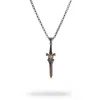 Ebru Jewelry Men's Skull Blade Warrior Men's Necklace - Silver In Metallic