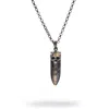 Ebru Jewelry Men's Skull Fang Men's Sterling Silver Necklace - Silver In Black