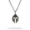 Ebru Jewelry Men's Spartan Warrior Men's Sterling Silver Necklace - Silver In Black