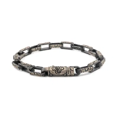 Ebru Jewelry Men's Tribal Force Men's Sterling Silver Bracelet - Silver In Gray