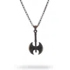 Ebru Jewelry Men's Viking Axe Men's Sterling Silver Necklace - Silver In Black