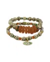 Ebru Jewelry One Of A Kind Plated Beaded Bracelet In Brown