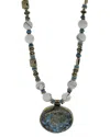 Ebru Jewelry One Of A Kind Plated Hematite Beaded Necklace In Blue