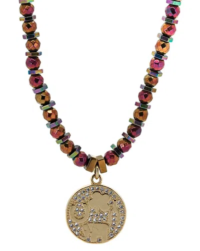 Ebru Jewelry One Of A Kind Plated Hematite Beaded Necklace In Gold