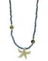 Ebru Jewelry One Of A Kind Plated Turquoise Beaded Necklace In Gold
