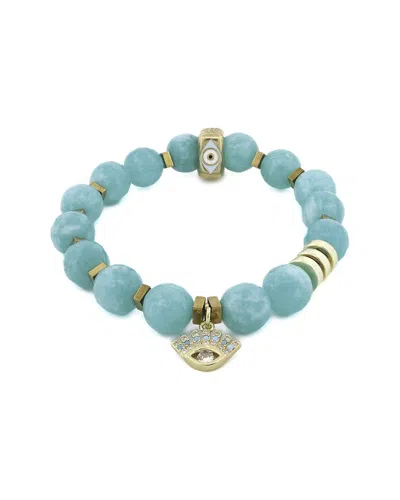 Ebru Jewelry One Of A Kind Silver Amazonite Beaded Bracelet In Green