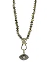 Ebru Jewelry One Of A Kind Silver Cz Beaded Necklace In Gold