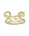 Ebru Jewelry Pearl Collection Plated 0.27in Pearl Cuff Bracelet In Gold
