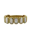 Ebru Jewelry Pearl Collection Plated 0.8in Pearl Bangle Bracelet In Gold