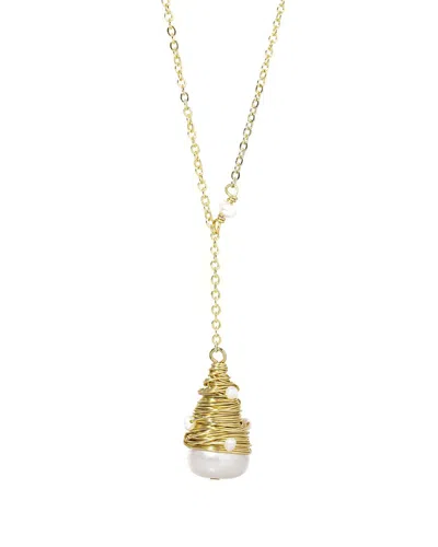 Ebru Jewelry Pearl Collection Plated Chain Necklace In Gold