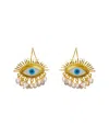 Ebru Jewelry Pearl Collection Plated Dangle Earrings In Gold