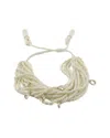 Ebru Jewelry Pearl Collection Silver 0.1in Pearl Cz Multi Strand Bracelet In Neutral
