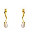 Ebru Jewelry Pearl Collection Silver 0.35mm Pearl Drop Down Earrings