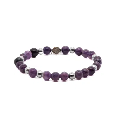 Ebru Jewelry Pink / Purple / Silver Spiritual Connection Men's Bracelet