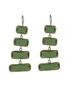 Ebru Jewelry Plated Cat Eye Dangle Earrings In Green