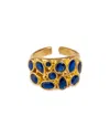 Ebru Jewelry Plated Cz Cluster Adjustable Ring In Gold