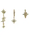Ebru Jewelry Plated Cz Dangle & Stud Earrings In Gold