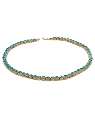 Ebru Jewelry Plated Cz Tennis Necklace In Gold