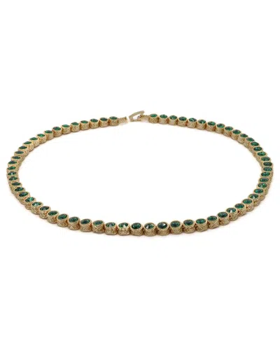Ebru Jewelry Plated Cz Tennis Necklace In Gold