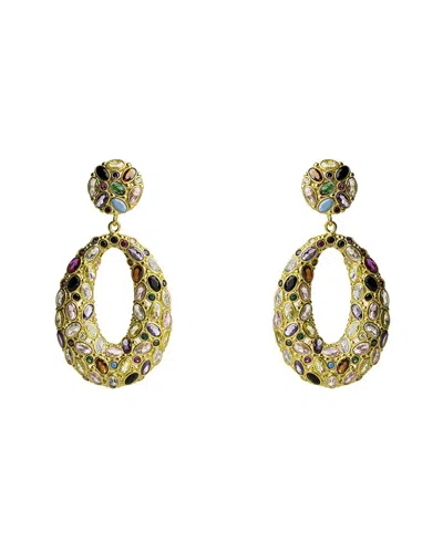 Ebru Jewelry Plated Gemstone Dangle Earrings In Gold