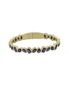 Ebru Jewelry Plated Lab-grown Sapphire Bangle Bracelet In Gold