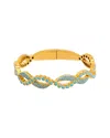 Ebru Jewelry Plated Turquoise Bangle Bracelet In Multi