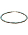Ebru Jewelry Plated Turquoise Tennis Necklace In Green