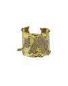 Ebru Jewelry Protection & Luck Plated Cz Cuff Ring In Gold