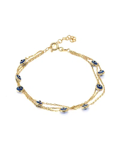 Ebru Jewelry Protection & Luck Silver Chain Bracelet In Gold