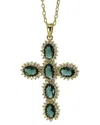 Ebru Jewelry Protection & Luck Silver Cz Pendant Necklace In Gold