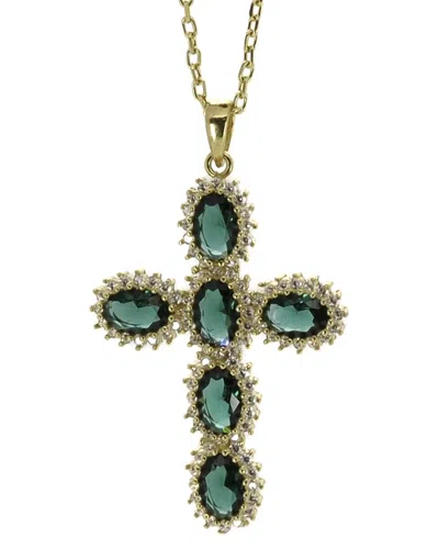 Ebru Jewelry Protection & Luck Silver Cz Pendant Necklace In Gold