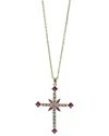 Ebru Jewelry Protection & Luck Silver Cz Pendant Necklace In Gold