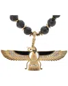 Ebru Jewelry Protection & Luck Silver Lava Beaded Necklace In Gold