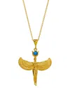 Ebru Jewelry Protection & Luck Silver Opal Pendant Necklace In Gold