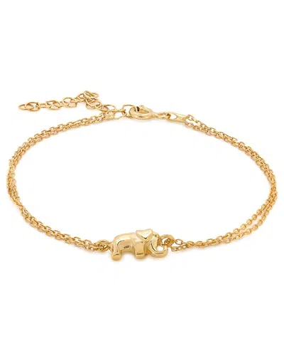 Ebru Jewelry Women's Dainty Gold Lucky Elephant Bracelet - Gold