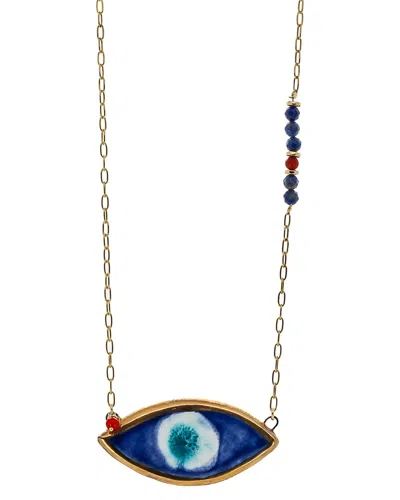 Ebru Jewelry Protection & Luck Silver Pendant Necklace In Gold