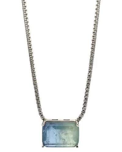 Ebru Jewelry Silver Paraiba Tennis Necklace In Gold
