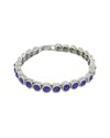 Ebru Jewelry Silver Plated Cz Tennis Bracelet In Metallic