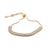Ebru Jewelry Women's Baguette Diamond Adjustable Fashion Bracelet - Gold In Gold