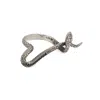 Ebru Jewelry Women's Black / Silver Mythology Snake Sterling Silver & Black Diamond Design Ring - Silver In Metallic