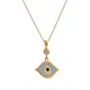 Ebru Jewelry Women's Blue / Black / Gold Celestial Protection Light Blue Evil Eye Gold Necklace - Gold In Gold